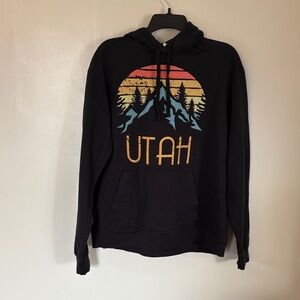 Utah Graphic Hooded Sweatshirt - Black